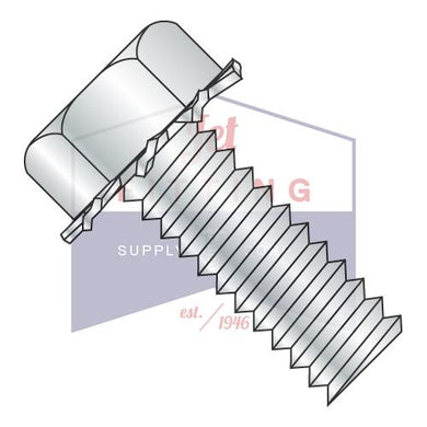 1/4-20X1 1/2  Unslot Indent Hex Head 7/16 AF External Sems Machine Screw Full Thread Zinc And
