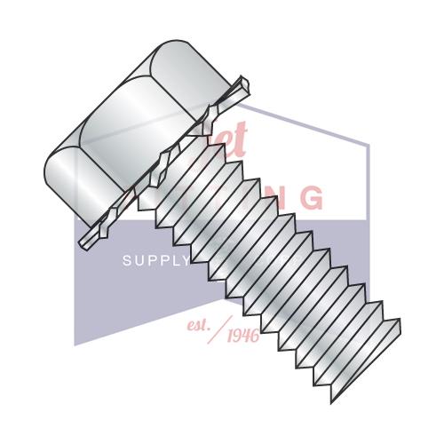 1/4-20X5/8  Unslotted Indented Hex Head External Sems Machine Screw Full Threaded Zinc Bake