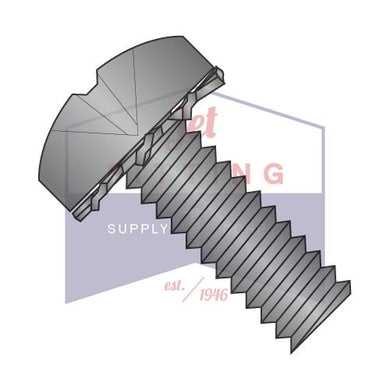 1/4-20X1  Phillips Pan External Sems Machine Screw Fully Threaded Black Zinc And Bake