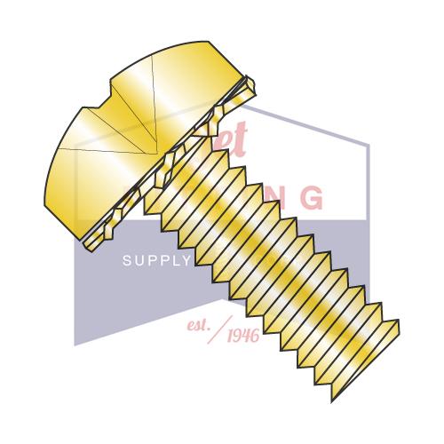 Tornillo para máquina Phillips de cabeza plana con cabeza de sems externa, rosca completa, de zinc amarillo, 1/4-20 x 3/4