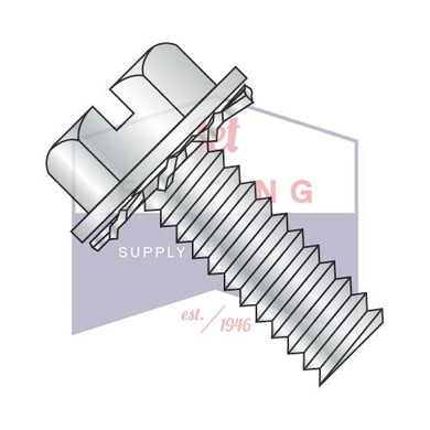 5/16-18X1  Slotted Hex Washer External Sems Machine Screw Fully Threaded Zinc And Bake