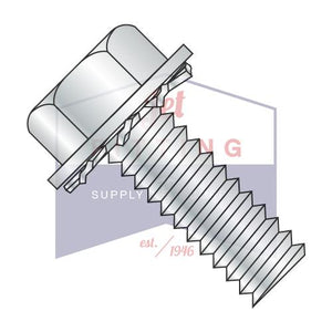 5/16-18X1/2  Unslotted Hex Washer External Sems Machine Screw Fully Threaded Zinc And