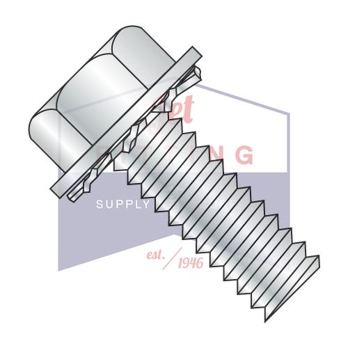5/16-18X1/2  Unslotted Hex Washer External Sems Machine Screw Fully Threaded Zinc And