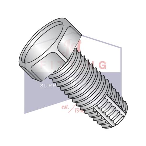 Tornillo de corte de rosca hexagonal sin ranura, tipo F, rosca completa, 1/4-20 x 3/4, acero inoxidable 18 8