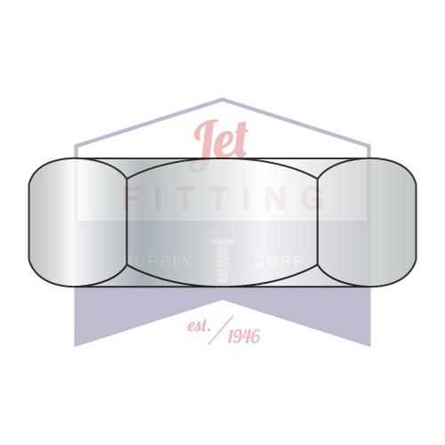 Tuerca para tornillo de máquina hexagonal de rosca fina de 3-56 x 3/16 x 1/16, acero y zinc