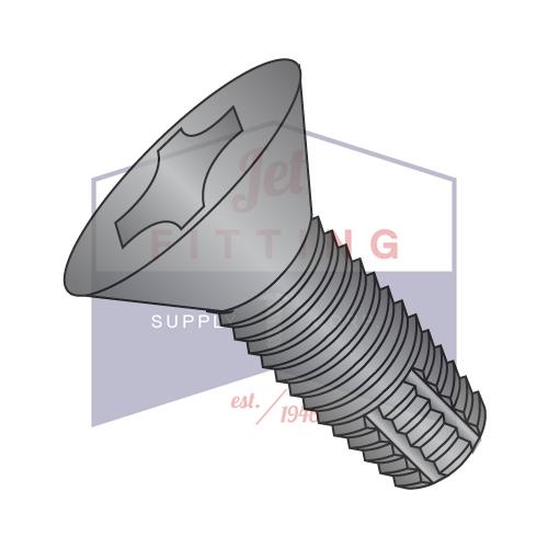 1/4-20X3  Phillips Flat Thread Cutting Screw Type F Fully Threaded Black Oxide