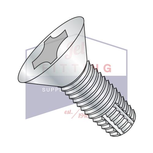 2-56X3/8  Phillips Flat Thread Cutting Screw Type F Fully Threaded Zinc And Bake