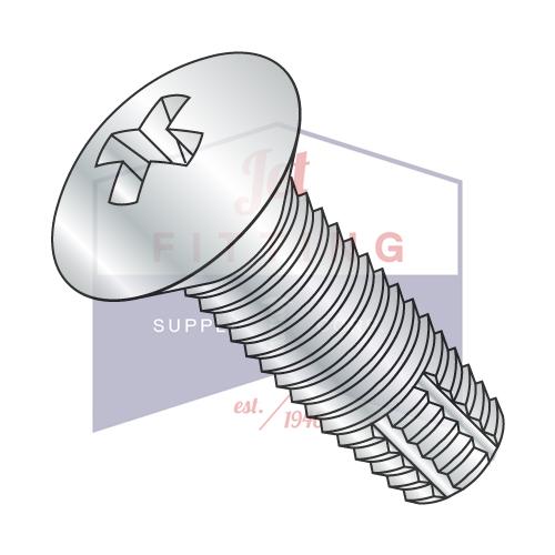 6-32X1/2  Phillips Oval Thread Cutting Screw Type F Fully Threaded Zinc