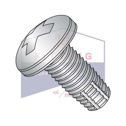 4-40X3/8  Phillips Pan Thread Cutting Screw Type F Fully Threaded 410 Stainless Steel