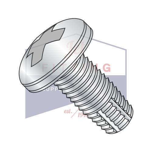 2-56X3/16  Phillips Pan Thread Cutting Screw Type F Fully Threaded Zinc And Bake
