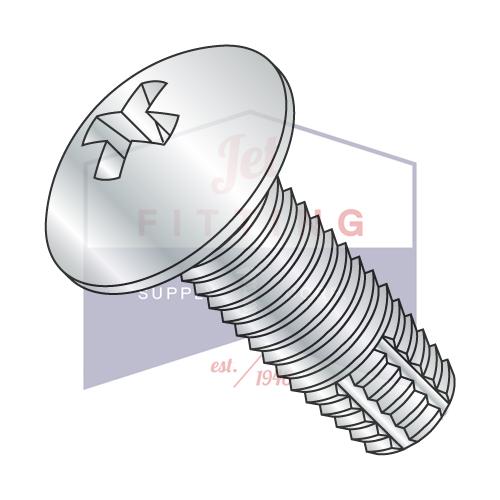 1/4-20X2  Phillips Truss Thread Cutting Screw Type F Fully Threaded Zinc