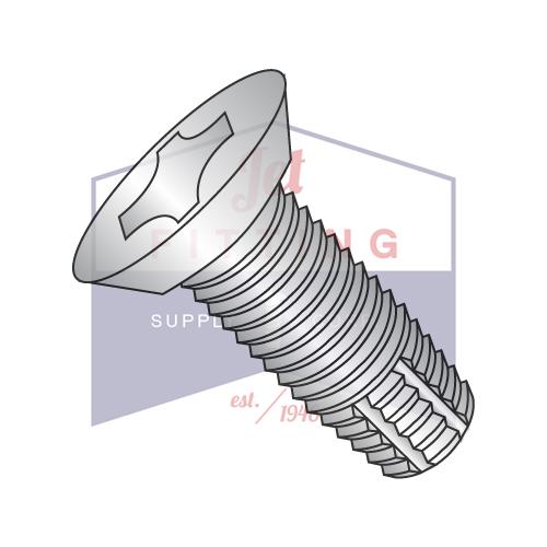Tornillo de corte de rosca plana Phil de 6-32 x 5/16, tipo F, rosca completa, acero inoxidable 18-8