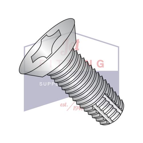 Tornillo de corte de rosca Phillips de corte plano de 8-32 x 3/8, tipo F, totalmente roscado, acero inoxidable 4 10