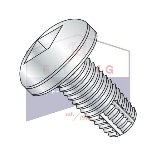 10-32X1/2  Square Drive Pan Thread Cutting Screw Type F Fully Threaded Zinc And Bake