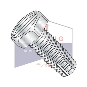 8-32X3/8  Slotted Indented Hex Head Thread Cutting Screw Type F Fully Threaded Zinc