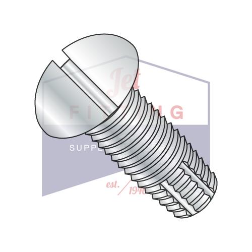 Tornillo de corte de rosca redonda ranurada tipo F de 6-32 x 1/4, totalmente roscado, galvanizado y horneado
