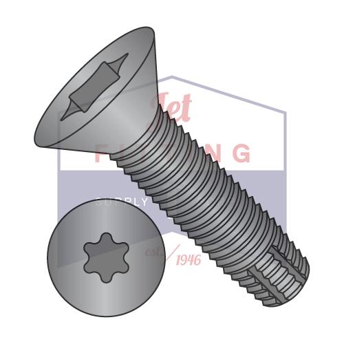10-24X1 1/4  Six Lobe Flat Floor Board Screw Type F Black Phosphate