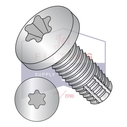 4-40X3/8  Six Lobe Pan Thread Cutting Screw Type F Fully Threaded 18 8 Stainless Steel
