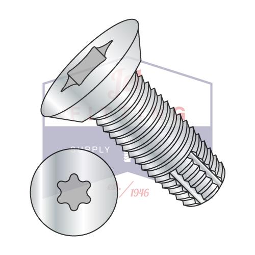 10-24X1/2  Six Lobe Flat Undercut Thread Cutting Screw Type F Fully Threaded Zinc And Bake