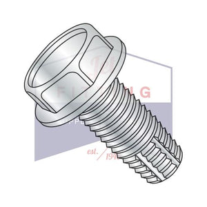 6-32X3/8  Unslotted Indented Hex Washer Thread Cutting Screw Type F Fully Threaded Zinc An