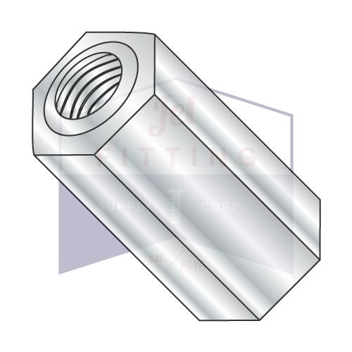 Separador hexagonal hembra de un cuarto de 6-32 x 1/4, latón y níquel