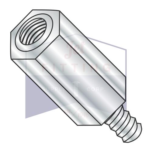 Separador hexagonal macho-hembra de 6-32 x 2 1/4" con planos de separación de acero galvanizado
