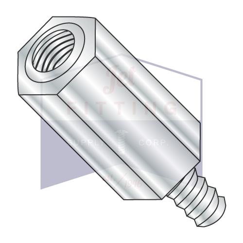 4-40X7/8  One Quarter Hex Male Female Standoff Brass Nickel