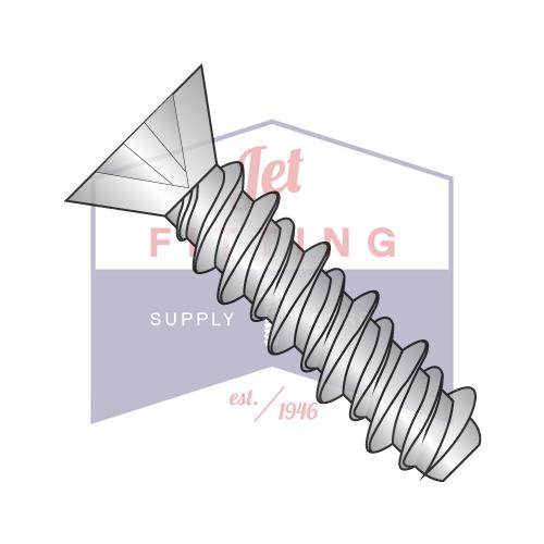 Tornillo Phillips plano de cabeza alta y baja de 4-24 x 7/16 con rosca completa de acero inoxidable 18 8