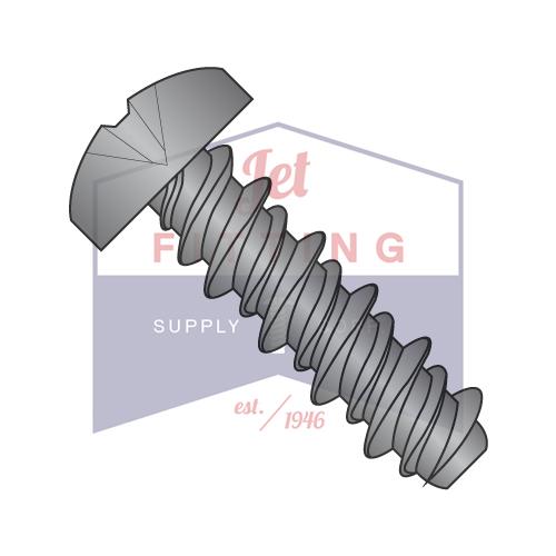 4-24X1/4 #3HD Phillips Pan High Low Screw Fully Threaded Black Zinc and Bake
