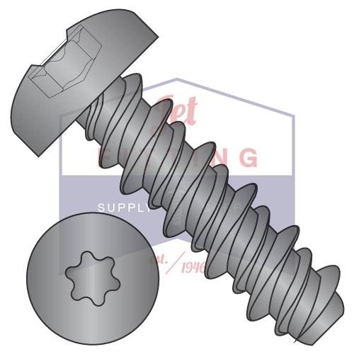 Tornillo de cabeza plana de seis lóbulos de 1/4-15 x 3/4 de rosca completa de acero con óxido negro