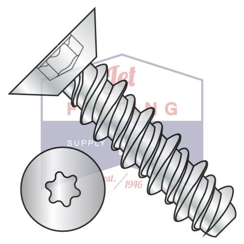 4-24X1/4 6 Lobe Flat Undercut High Low Screw Fully Threaded Zinc And Bake