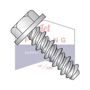 10-16X3/8 Unslotted Indented Hex Washer High Low Screw Fully Threaded 18-8 Stainless Stee