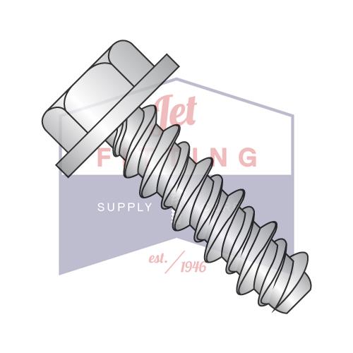 8-18X3/4 Unslot Indented Hex Washer High Low Screw Fully Threaded 410 Stainless Steel