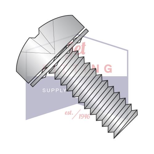 Tornillo para máquina de cabeza plana Phillips de 1/4-20 x 1/2 con sems internos y rosca completa de acero inoxidable 18-8