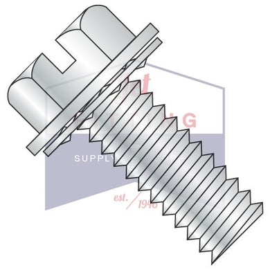 1/4-20X1/2  Slotted Indent Hexwasher Internal Sems Machine Screw Full Thread Zinc and Bake