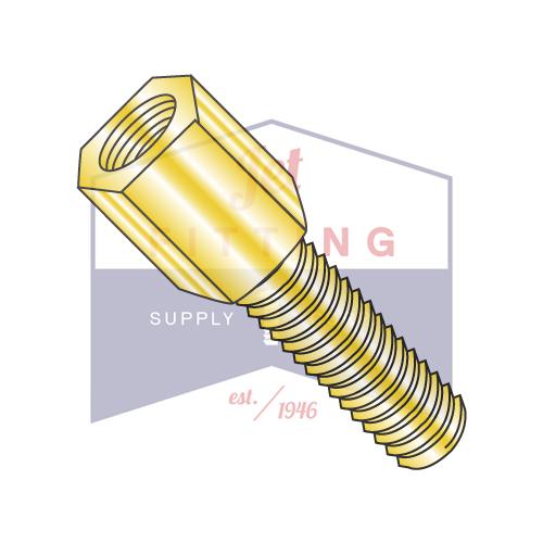 4-40X9/16  3/16 Hex Jackscrew Male Zinc Yellow