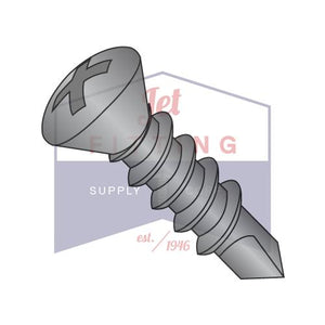 10-16X1 1/4  Phillips Oval Full Thread Self Drilling Screw Black Oxide and Oil