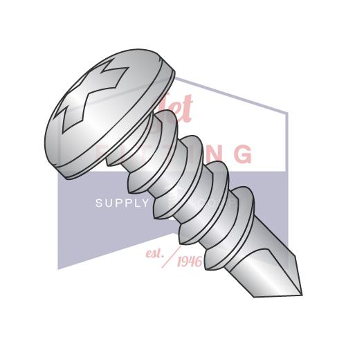 Tornillo autorroscante de cabeza plana Phillips de 4-24 x 3/8 pulgadas, rosca completa, de acero inoxidable 18-8