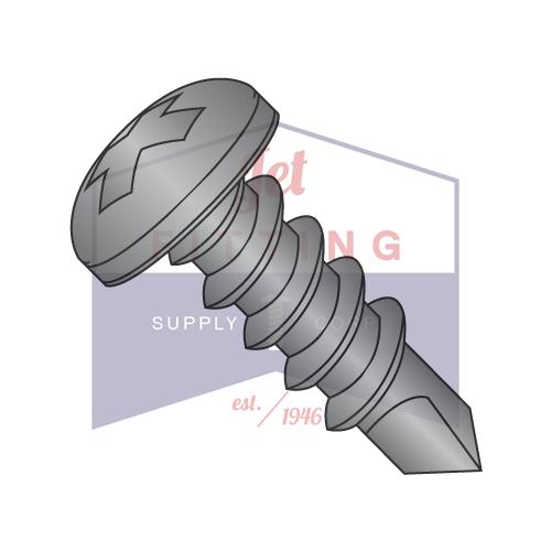 10-16X1  Phillips Pan Self Drilling Screw Full Thread Black Zinc and Bake