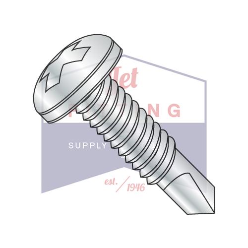 Tornillo autoperforante de rosca completa Phillips de 1/4-20 x 1 1/2, galvanizado y horneado