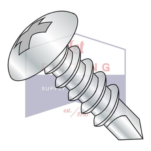 Tornillo autorroscante de rosca completa con cabeza Phillips de 10-16 x 2 1/2, galvanizado y horneado