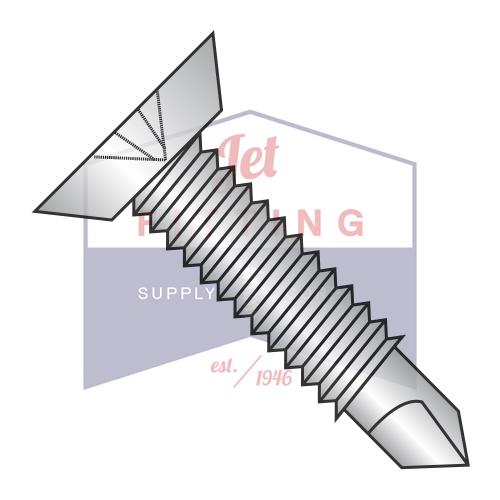 12-24X1  Phil Flat Undercut Full Thd Self Drill Machine Screw Thread 18 8 Stainless Steel