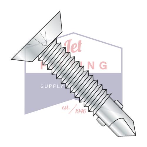 12-24X2 1/2 Phillips plano socavado rosca completa taladro automático con alas tornillo de máquina rosca zincado