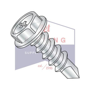 8-18X2 1/2  Phillips Hex Washer Full Thread Self Drilling Screw Zinc