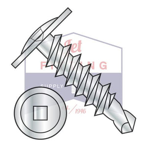 10-16X2  Square Drive Modified Truss Head Self Drilling Screw Full Thread Zinc and Bake