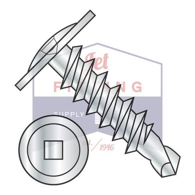 8-18X5/8  Square Drive Modified Truss Head Self Drilling Screw Full Thread Zinc and Bake