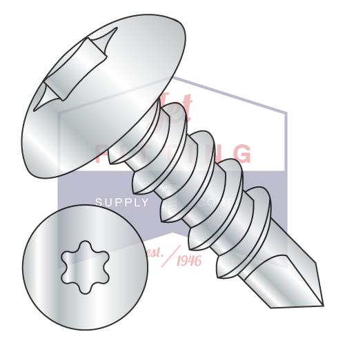 8-18X1 1/4  6 Lobe Truss Self Drilling Screw Fully Threaded Zinc and Bake