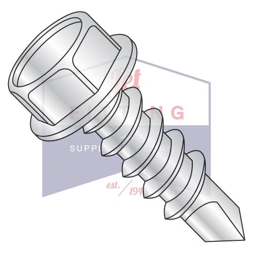10-16X3/4  Unslotted Indented Hexwasher High Head Self Drill Screw Full Thread #3 Point