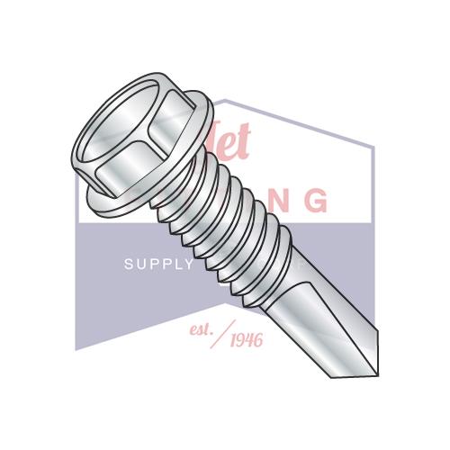1/4-20X2  Unslotted Hex washer With number 4 Point F/T Self drilling Screw Zinc