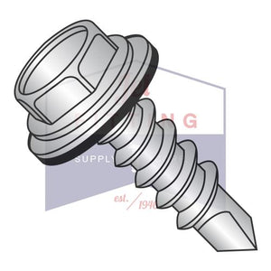 10-16X1 1/2  Unslot Hexwash w/Bond NEO EPDM 18-8Washer Self Drill Scr Full Thrd 410 Stainless